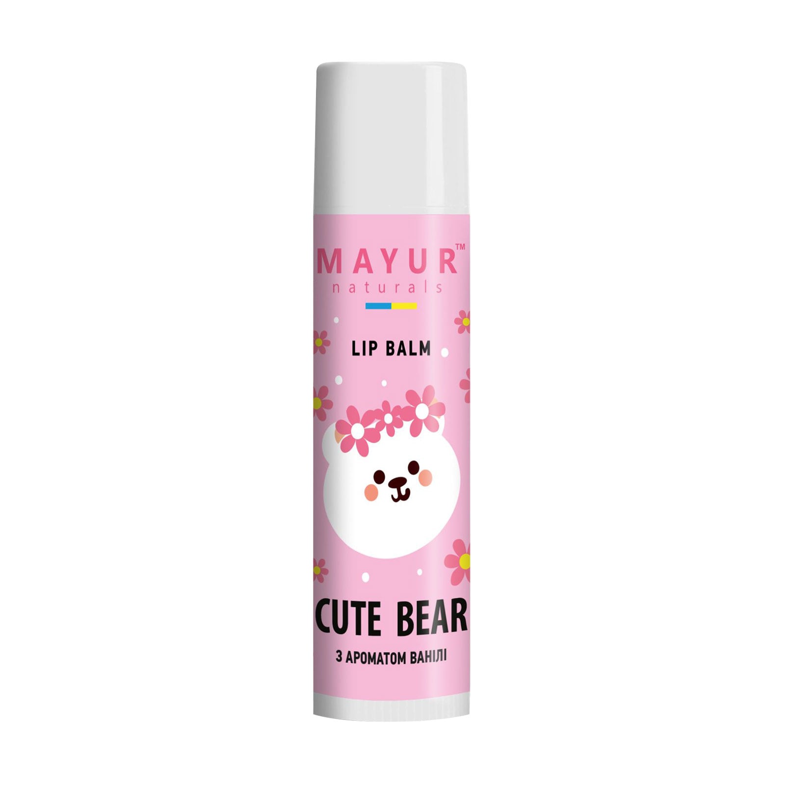Дитячий бальзам для губ Mayur Cute Bear Lip Balm з ароматом ванілі, 5 г