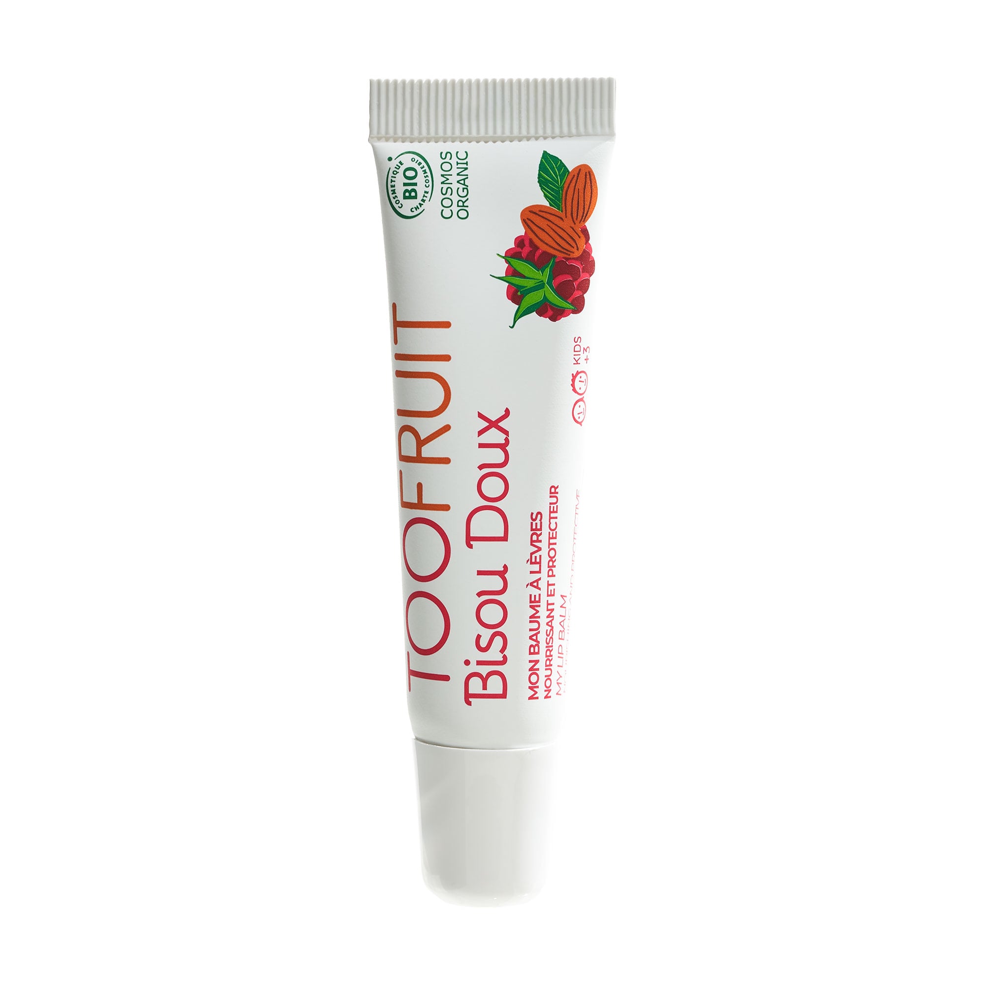 Дитячий бальзам для губ TOOFRUIT Protective And Nutritive Lip Balm Солодкий поцілунок. Малина-Мигдаль, від 3 років, 10 мл